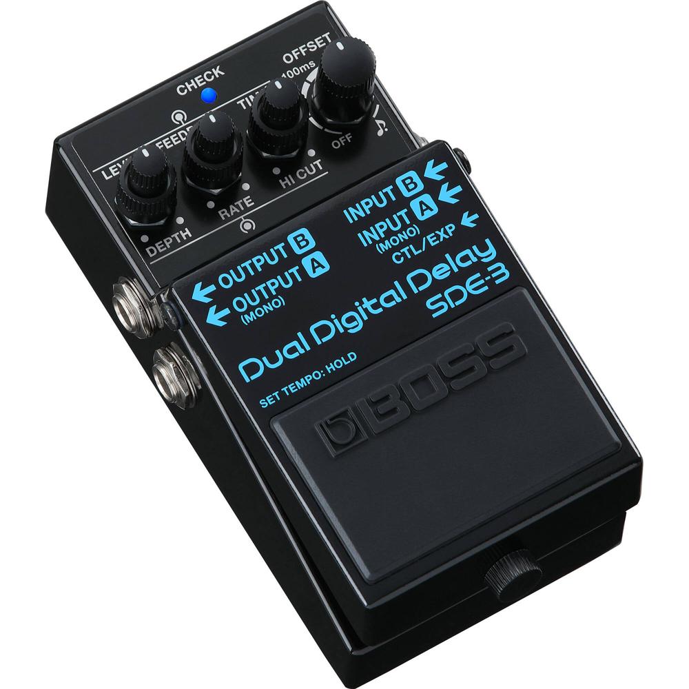 BOSS SDE-3 Pedal de Delay Digital Dual con Offset, 800 ms Stereo y 1600 ms Mono, Control d