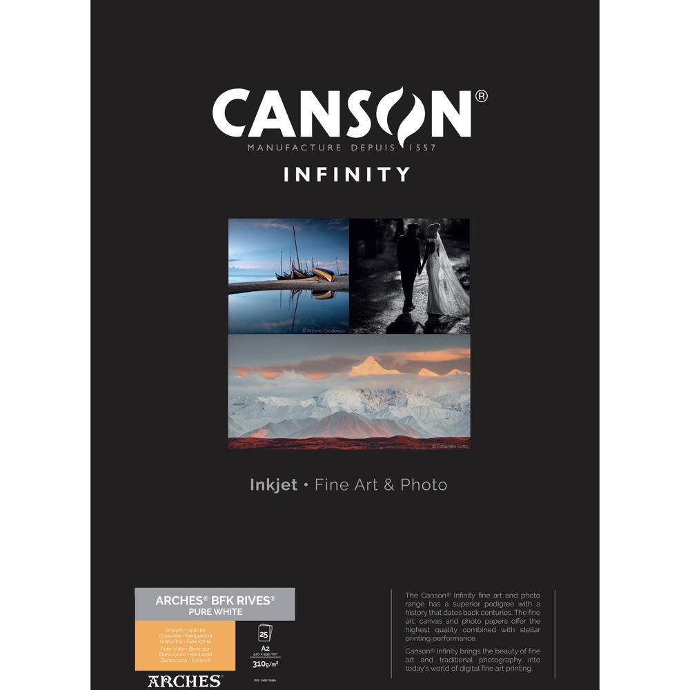 Canson Infinity Papel FotogrÃ¡fico ARCHES BFK Rives White 17 x 22"" - 25 Hojas, 100% AlgodÃ