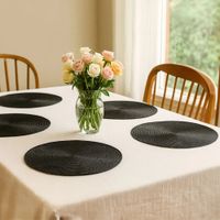 Individuales De Mesa  Negros Set X6 38 cm