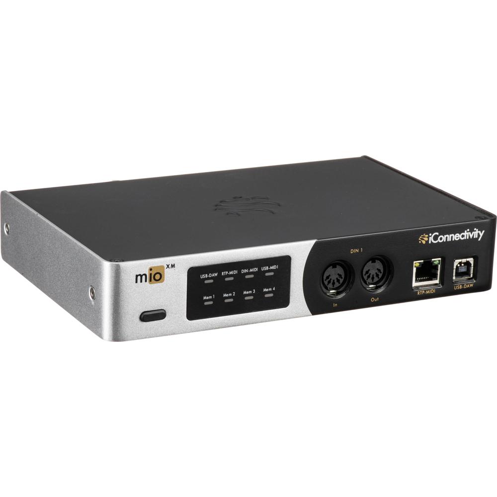 iConnectivity mioXM Interfaz MIDI Ethernet de 12 Puertos con Hub Universal, 4 Entradas y 4
