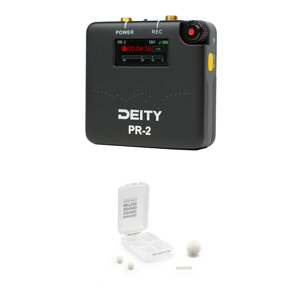 Deity PR-2 Grabador de Audio Pocket 32-Bit Float con Micrófono Lavalier y Kit de Micrófo