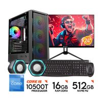 PC COMPUTADORA INTEL CORE I5 10500T 10GEN -RAM 16GB -SSD 512GB - MONITOR 24