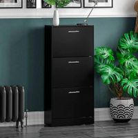 Zapatera cajonera small - Capacidad hasta 18 pares talla 37 - negro