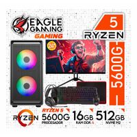 Computadora PC GAMER RYZEN 5 5600G RAM 16GB SSD 500GB Monitor 24 FULL HD
