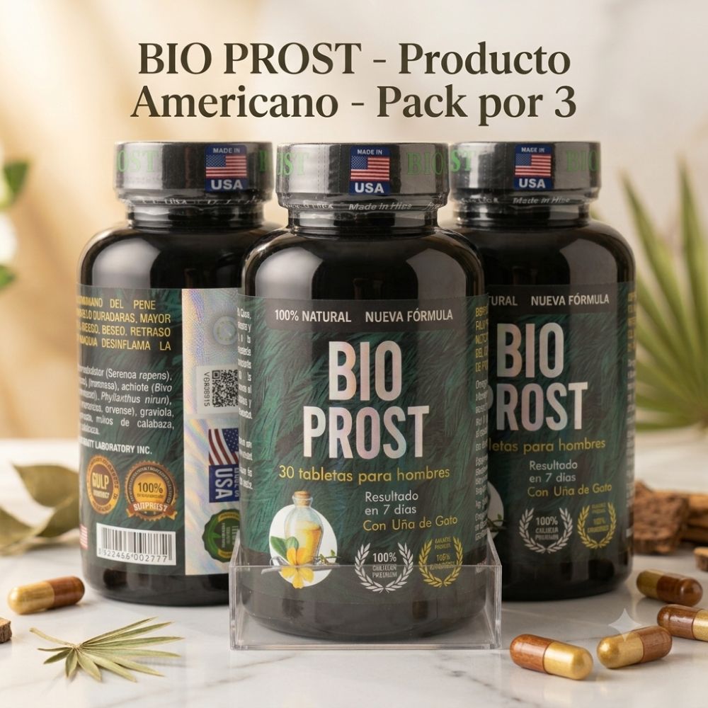 Pack x3 BioProst Americano Tratamiento Completo de 60 Tabletas para la Salud Masculina