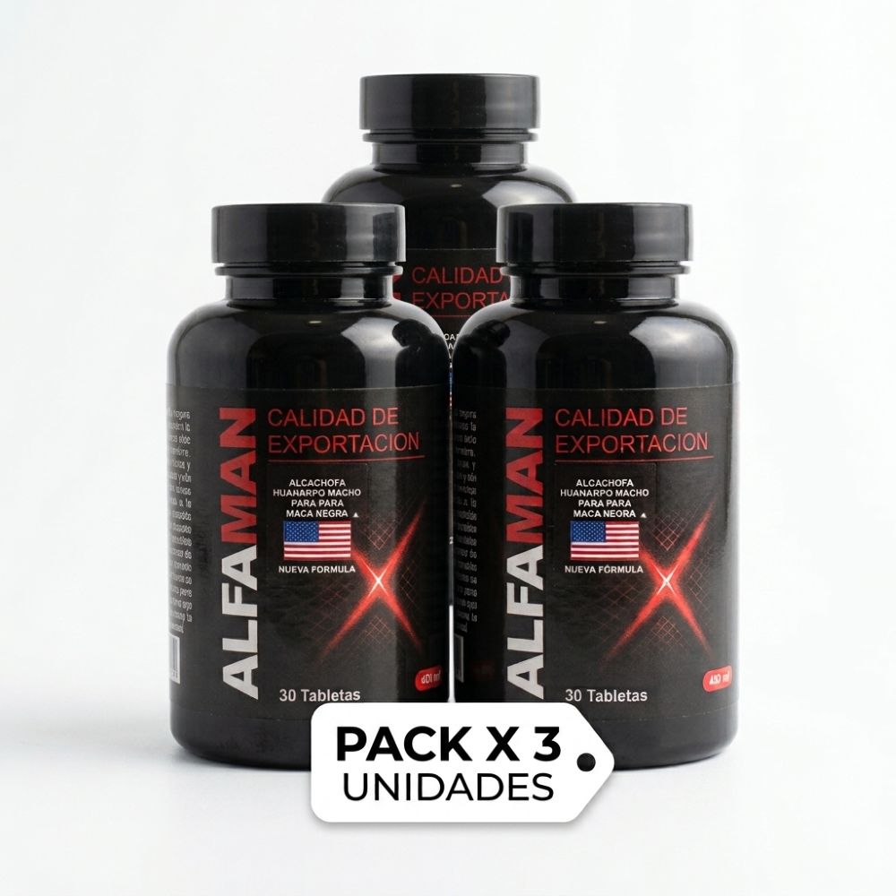 Tratamiento Completo Alfa Man Pack x3 Unidades Cuidado Mensual Integrado