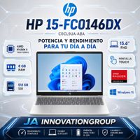 Laptop HP 15.6  FHD Touch Ryzen 5 7520U 8GB RAM 512GB SSD Windows 11 Silver WiFi 15-FC0146DX