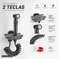 Bidet con válvula doble teclado 2 salidas 1.5 mts manguera resorte
