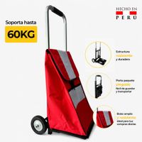 Carrito de mercado plegable Modelo Premium Con bolso Rojo