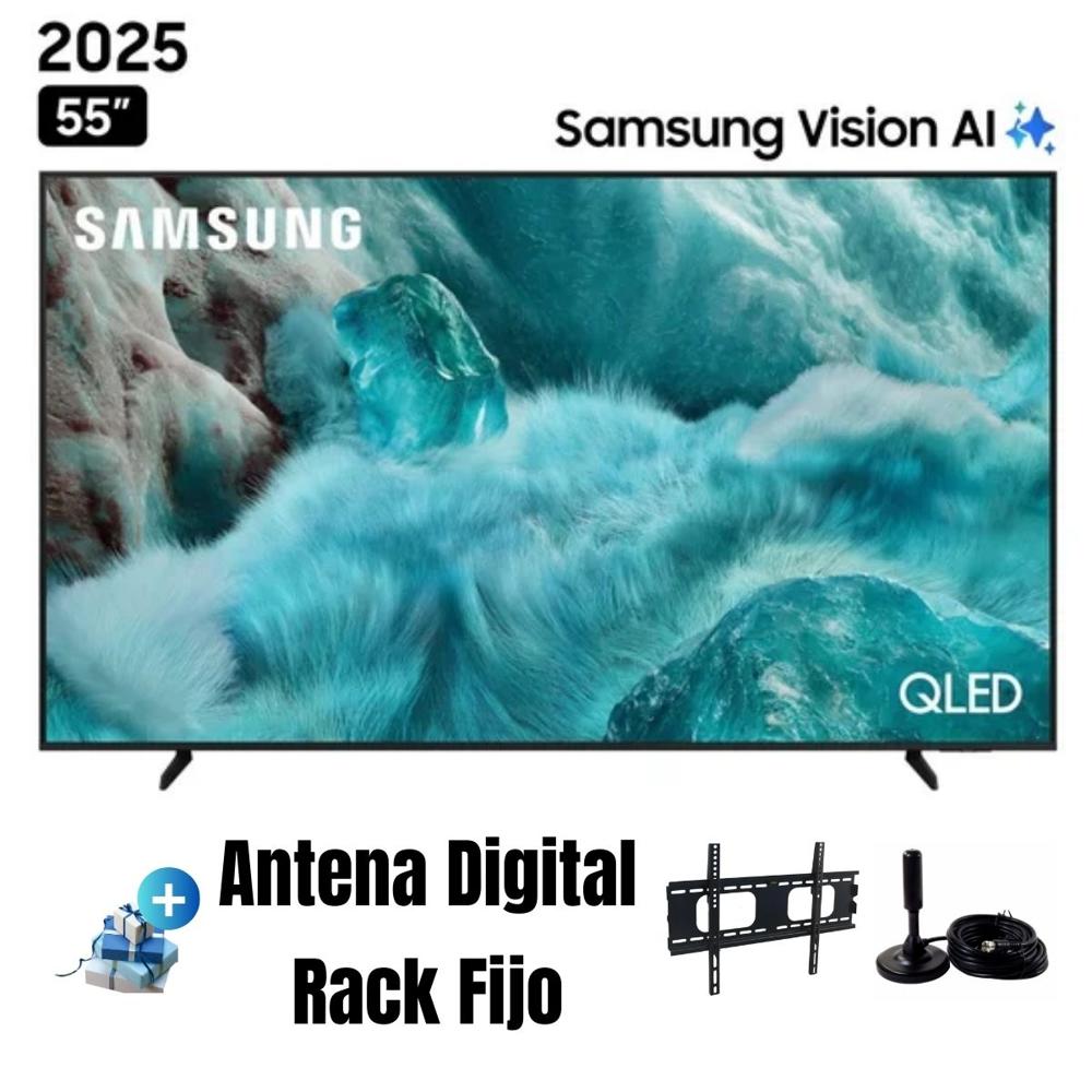 Televisor SAMSUNG QLED 55 UHD 4K Vision AI Smart TV QN55Q7FAAGXPE - Ant - Rack Fijo