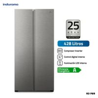 REFRIGERADORA INDURAMA 428 L SIDE BY SIDE PLATEADO - RI-769