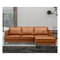 Sofa Seccional Premium Sares - 2 piezas Cuero Pranna Moca