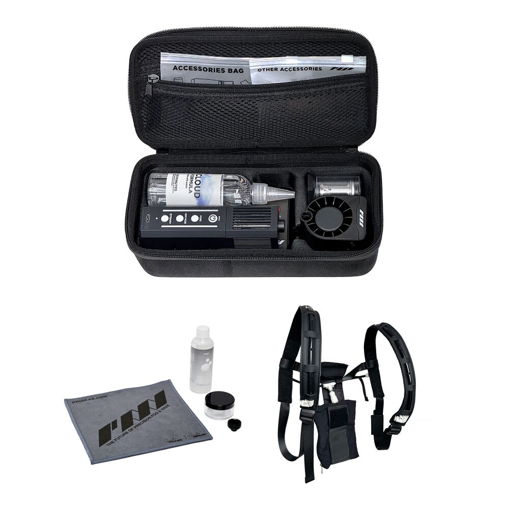 PMI Mini Smoke Machine Kit - Máquina de Humo Portátil con Boquilla de Burbujas y Chaleco