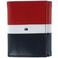 Billetera TOMMY HILFIGER Cuero Trifold RFID - Rojo Navy