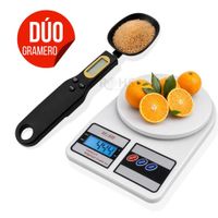 Dúo Balanza Digital De Cocina Y Cuchara Gramera Digital Negro Con Medición Precisa