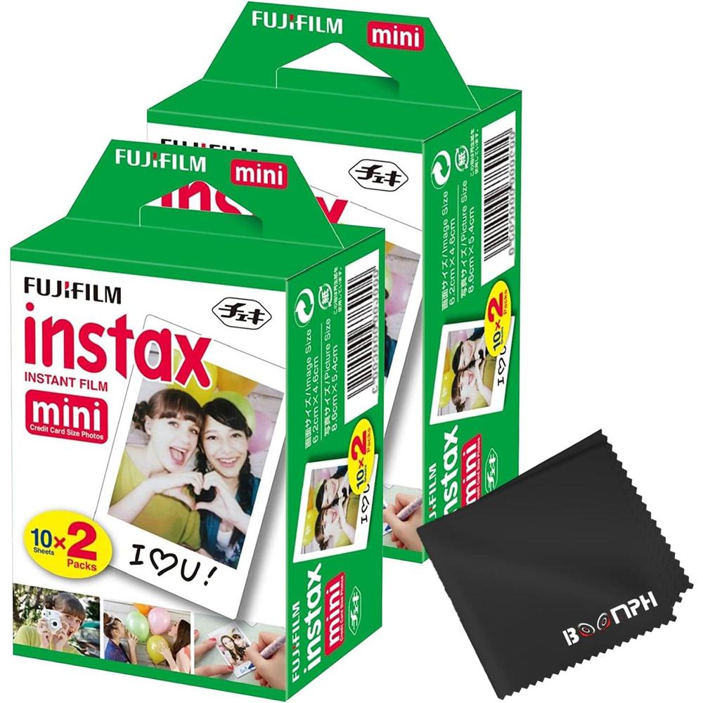 PELÍCULA INSTANTÁNEA FUJIFILM INSTAX MINI + PAÑO DE LIMPIEZA - PACK 40 HOJAS