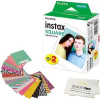 PELÍCULA INSTANTÁNEA FUJIFILM INSTAX SQUARE + PEGATINAS - PACK 20 HOJAS