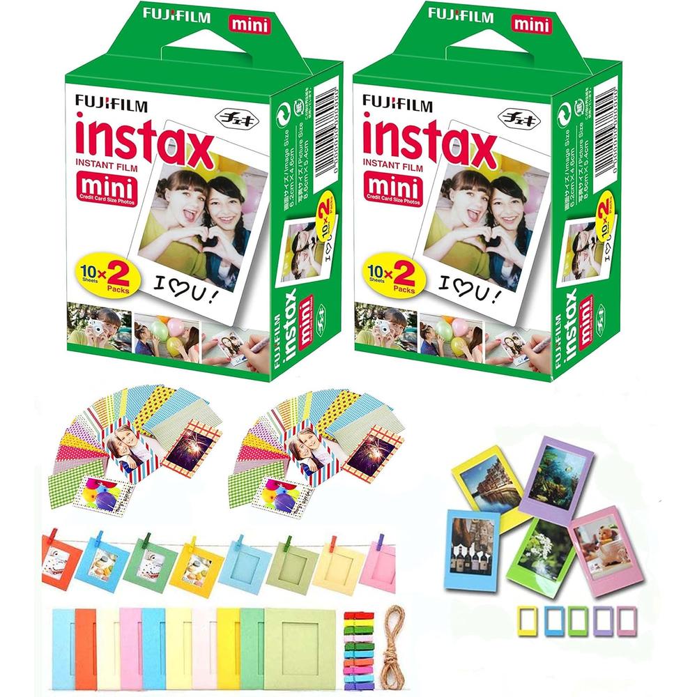 PELÍCULA INSTANTÁNEA FUJIFILM INSTAX MINI + PEGATINAS - PACK 40 HOJAS
