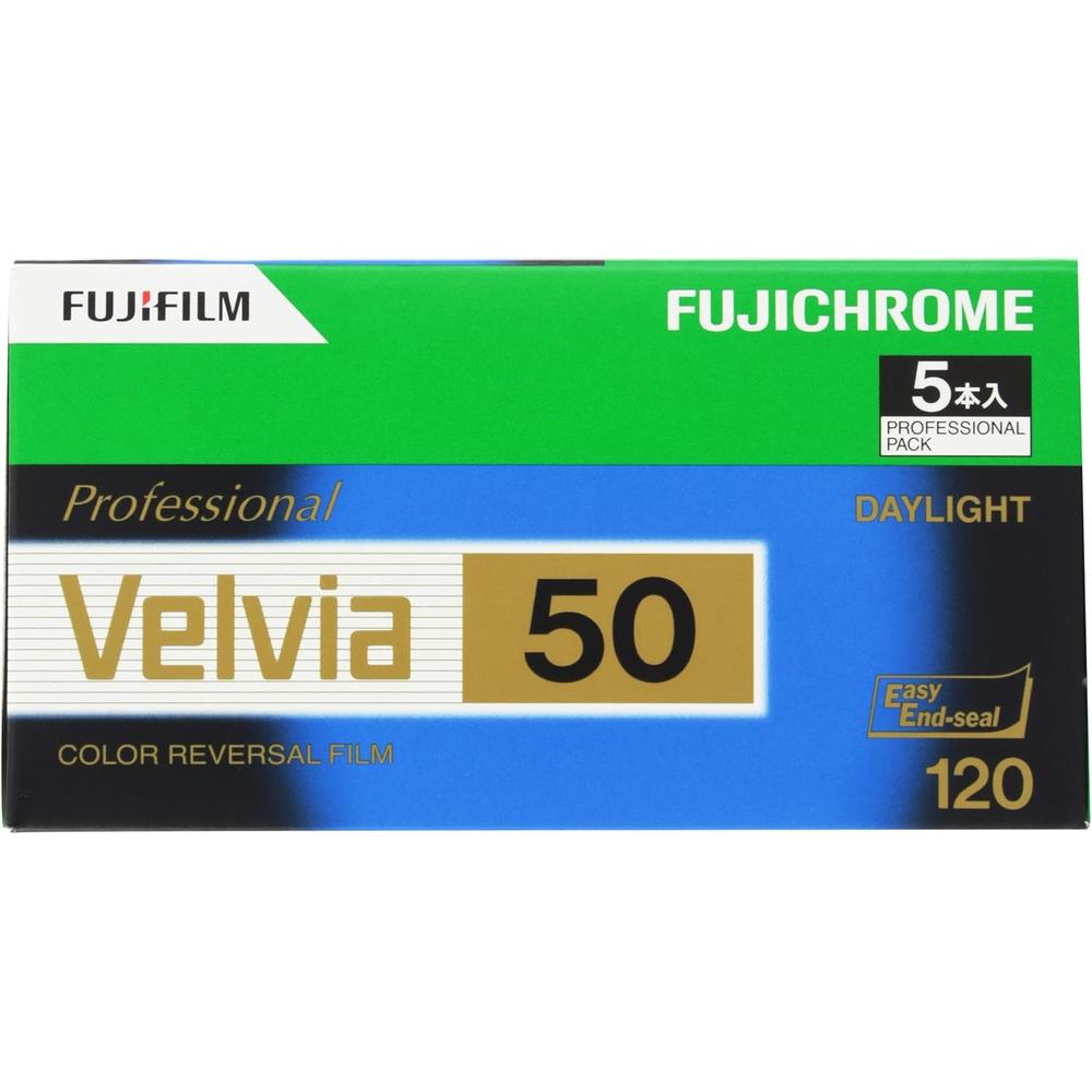 PELÍCULA REVERSIBLE FUJIFILM FUJICHROME VELVIA 50 120 - PACK 5 PZS