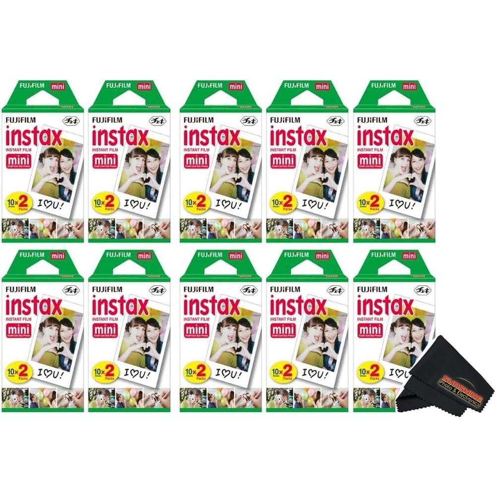 PELÍCULA INSTANTÁNEA FUJIFILM INSTAX MINI + PAÑO MICROFIBRA - PACK 200 HOJAS