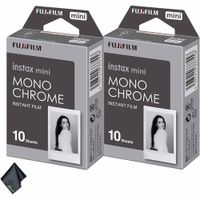 PELÍCULA INSTANTÁNEA FUJIFILM INSTAX MINI MONOCROMÁTICA + PAÑO MICROFIBRA - SET 2 PZS
