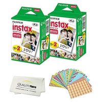 PELÍCULA INSTANTÁNEA FUJIFILM INSTAX MINI + PAÑO / PEGATINAS - PACK 40 HOJAS
