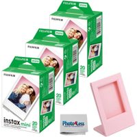 PELÍCULA INSTANTÁNEA FUJIFILM INSTAX MINI + MARCO PARA FOTO - PACK 60 HOJAS