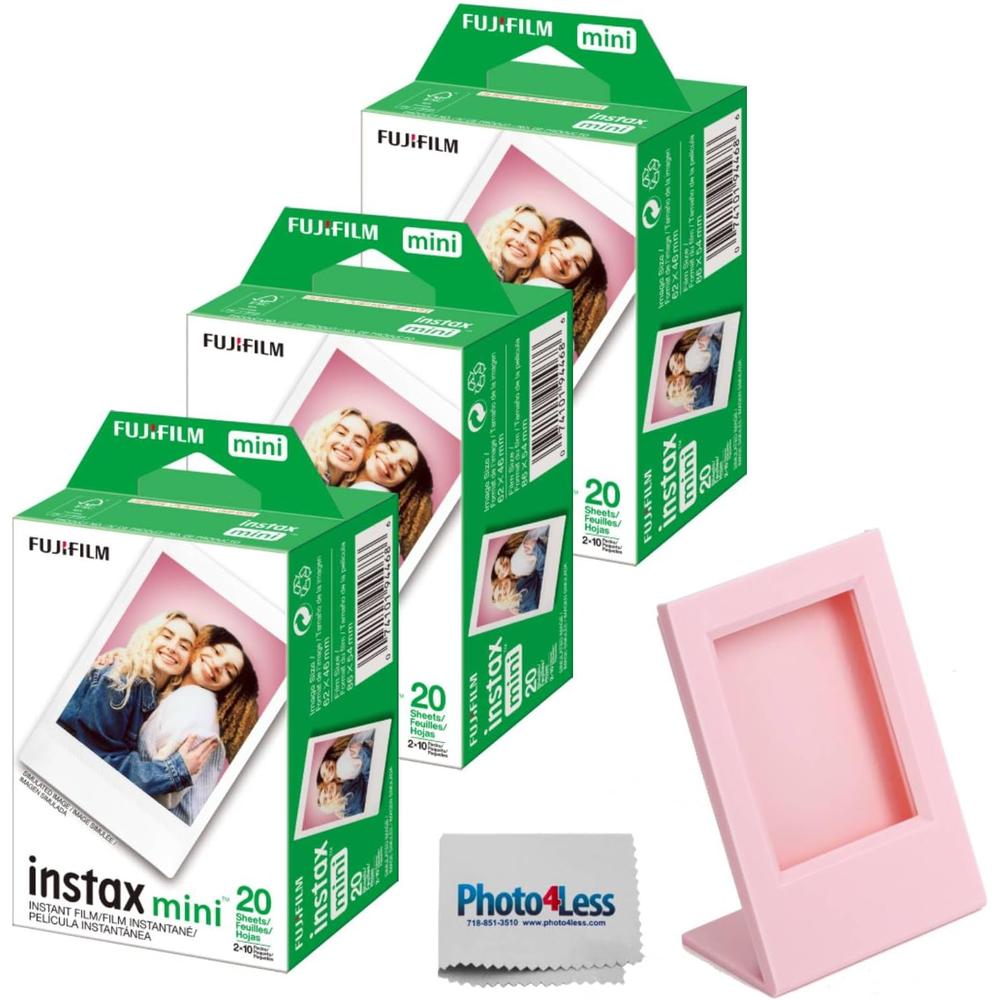 PELÍCULA INSTANTÁNEA FUJIFILM INSTAX MINI + MARCO PARA FOTO - PACK 60 HOJAS