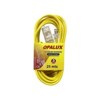 Extension De Toma Corrientes Con 3 Tomas 25 Metros Opalux OP-FL1225