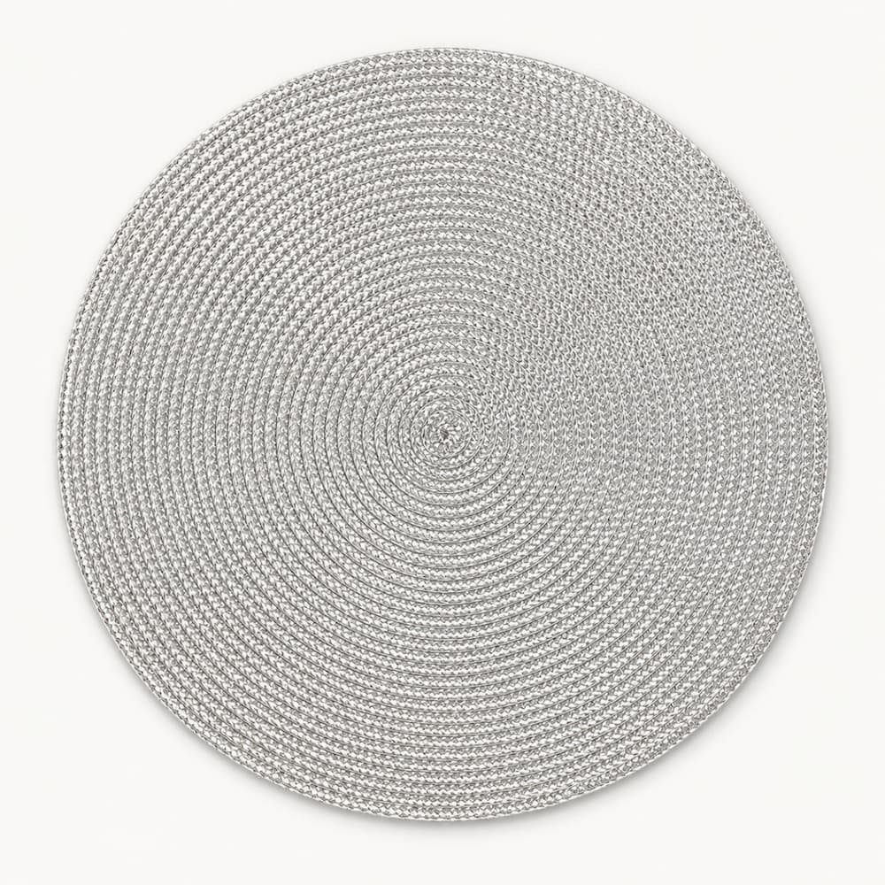 Set X6 Manteles Individuales Plateados Para Comedor