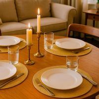 Individuales De Mesa Dorados Set X6 Plástico 38 cm