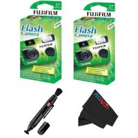 CÁMARA DESECHABLE FUJIFILM QUICKSNAP FLASH 400 LÁPIZ LIMPIADOR DE LENTES - SET 3 PZS