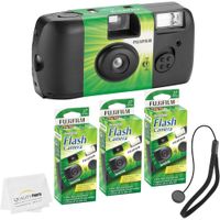 CÁMARA DESECHABLE FUJIFILM QUICKSNAP FLASH 400 35MM CON CORREA DE MANO PAÑO MICROFIBRA - PACK 3 PZS