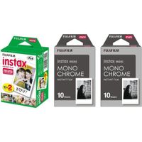PELÍCULA INSTANTÁNEA FUJIFILM INSTAX MINI + PELÍCULA MONOCROMÁTICA - PACK 40 HOJAS