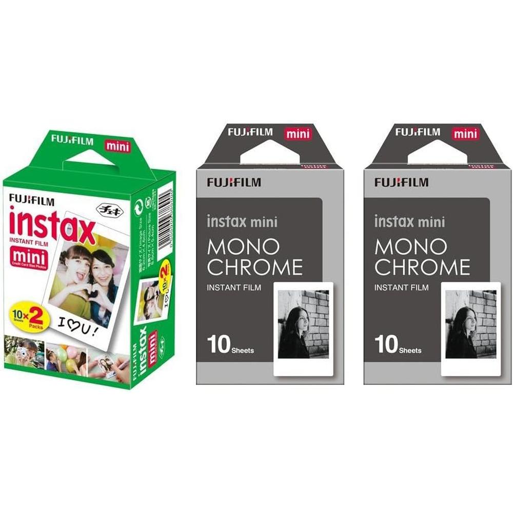 PELÍCULA INSTANTÁNEA FUJIFILM INSTAX MINI + PELÍCULA MONOCROMÁTICA - PACK 40 HOJAS
