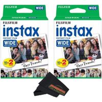 PELÍCULA INSTANTÁNEA FUJIFILM INSTAX WIDE + PAÑO DE MICROFIBRA - PACK 40 HOJAS