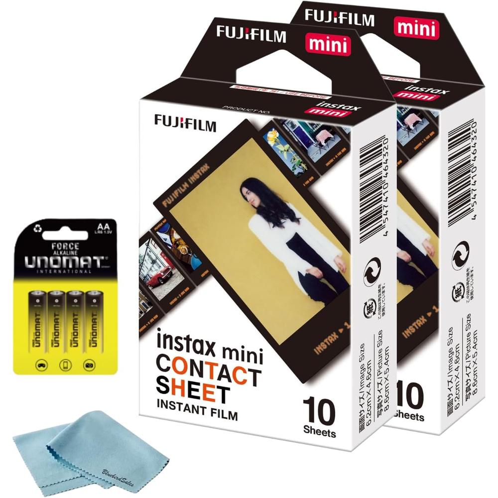 PELÍCULA INSTANTÁNEA FUJIFILM INSTAX MINI CONTACT SHEET + BATERÍAS AA - SET 2 PZS