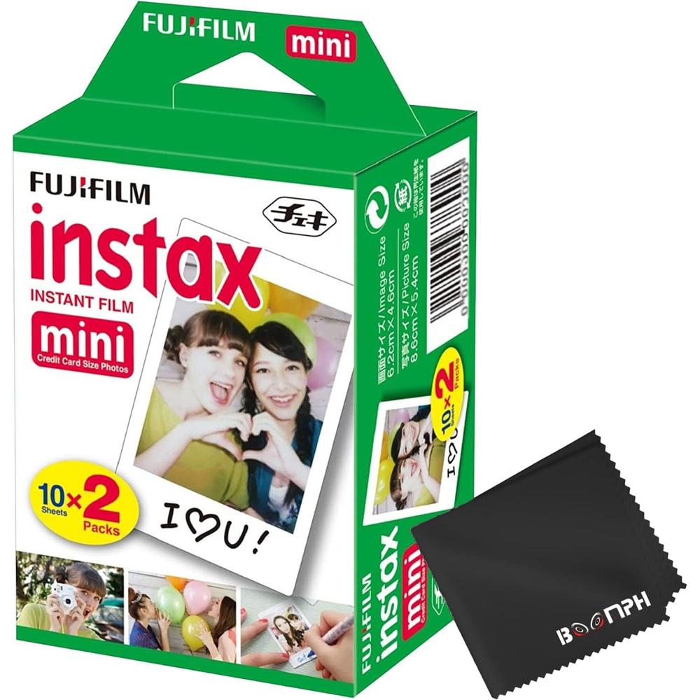 PELÍCULA INSTANTÁNEA FUJIFILM INSTAX MINI + PAÑO DE LIMPIEZA - PACK 20 HOJAS