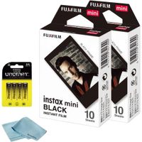 PELÍCULA INSTANTÁNEA FUJIFILM INSTAX MINI BLACK FRAME + BATERÍAS AA - SET 2 PZS