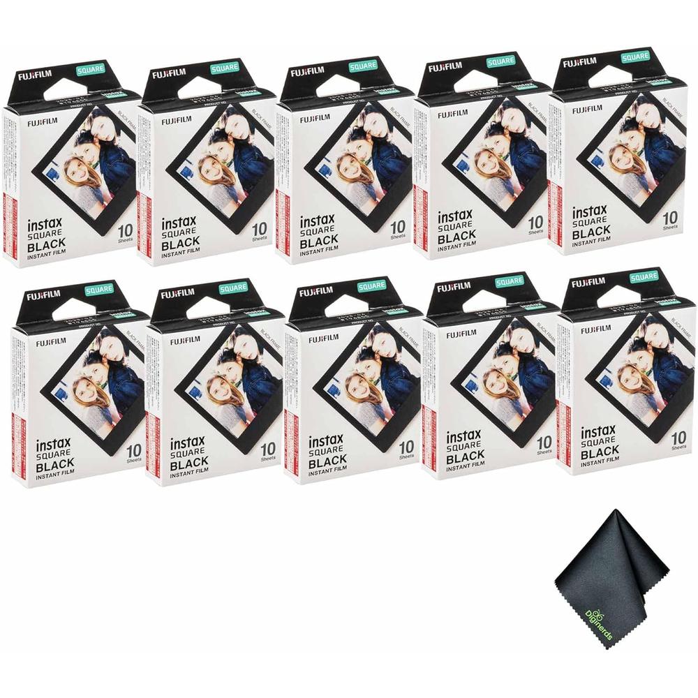 PELÍCULA INSTANTÁNEA FUJIFILM INSTAX SQUARE NEGRA - PACK 100 HOJAS