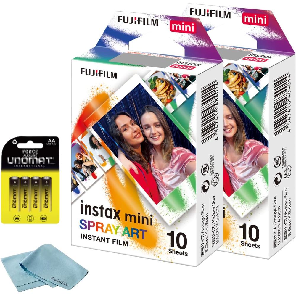 PELÍCULA INSTANTÁNEA FUJIFILM INSTAX MINI SPRAY ART + BATERÍAS AA - SET 2 PZS