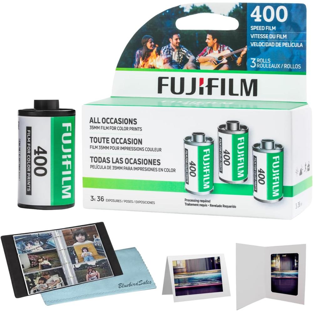 PELÍCULA FOTOGRÁFICA FUJIFILM 400 35MM + ÁLBUM DE FOTOS + MARCOS - PACK 3 PZS