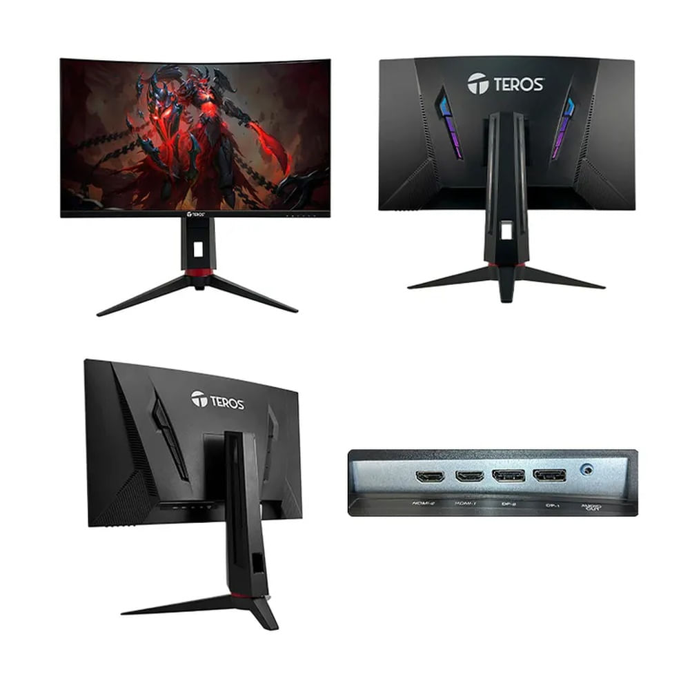 Monitor curvo gaming TEROS TE-2767G 27 QHD VA 180Hz 1ms HDMI DP AUDIO OUT negro