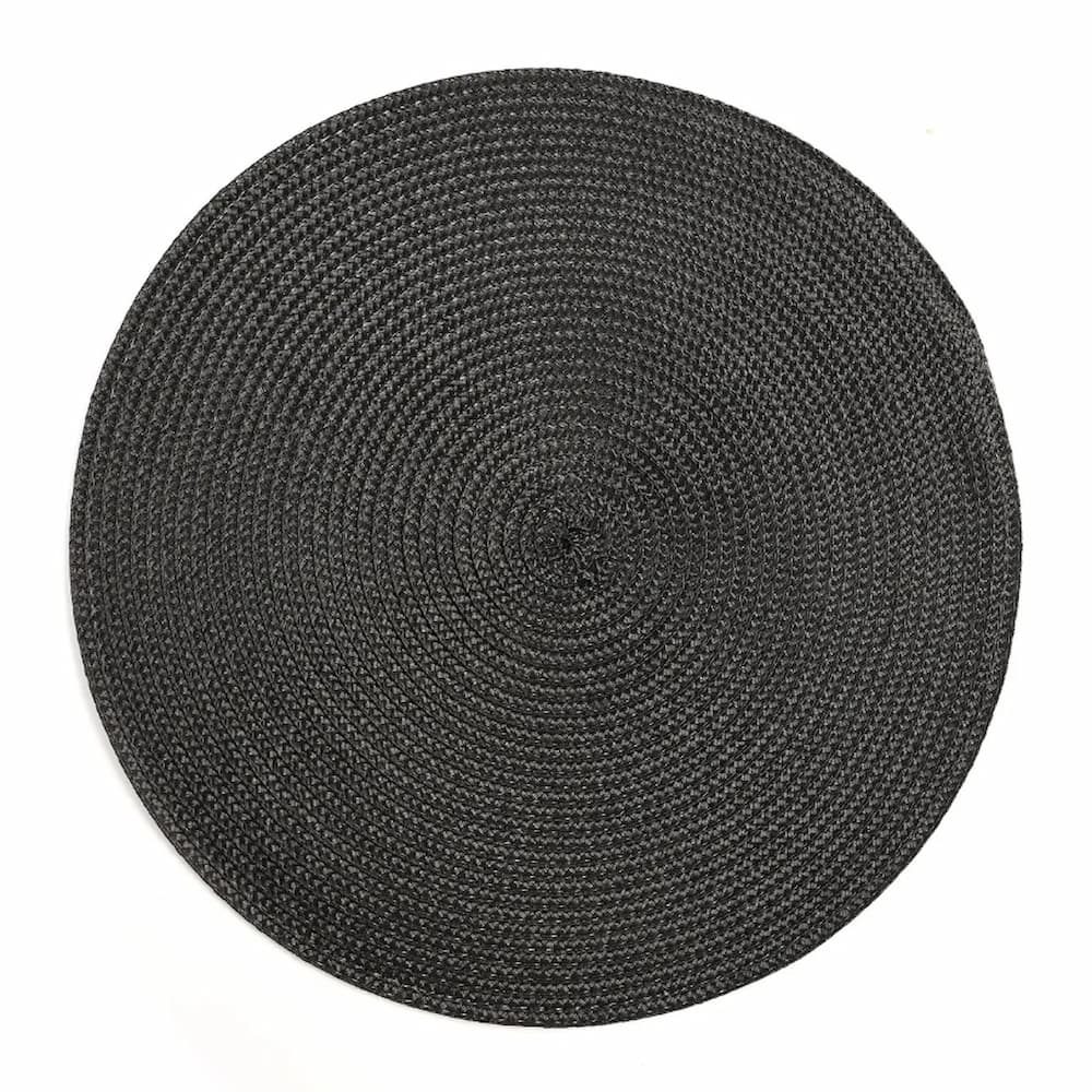 Set X6 Manteles Individuales Negros Para Comedor