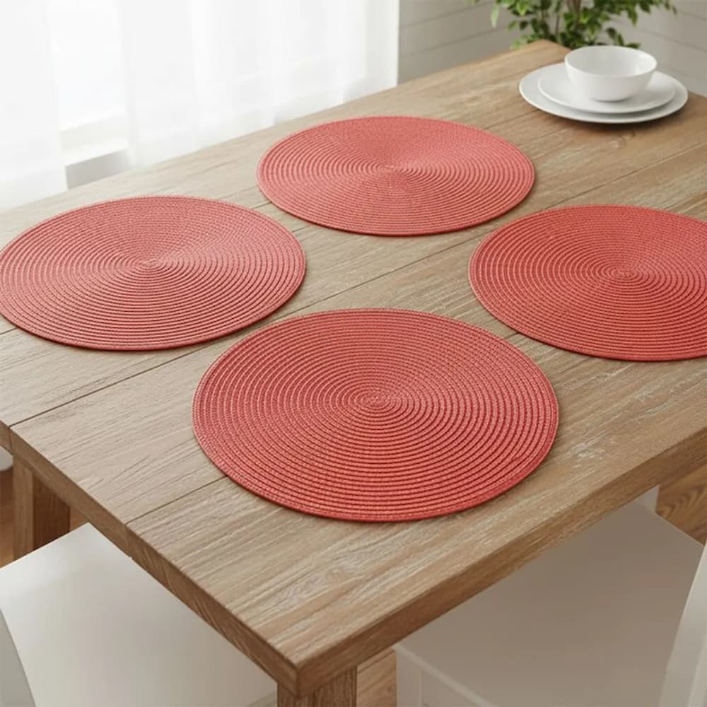 Individuales De Mesa Rojos Set X6 Plástico 38 cm