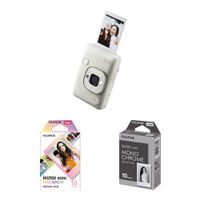 FUJIFILM instax mini LiPlay Cámara Híbrida Instantánea Misty White con Kit de Película