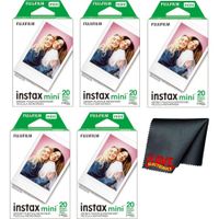 PELÍCULA INSTANTÁNEA FUJIFILM INSTAX MINI + PAÑO MICROFIBRA 6AVE - PACK 100 HOJAS