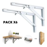 Repisa, Soporte, Ángulo Plegable Push 30cm Pack X6