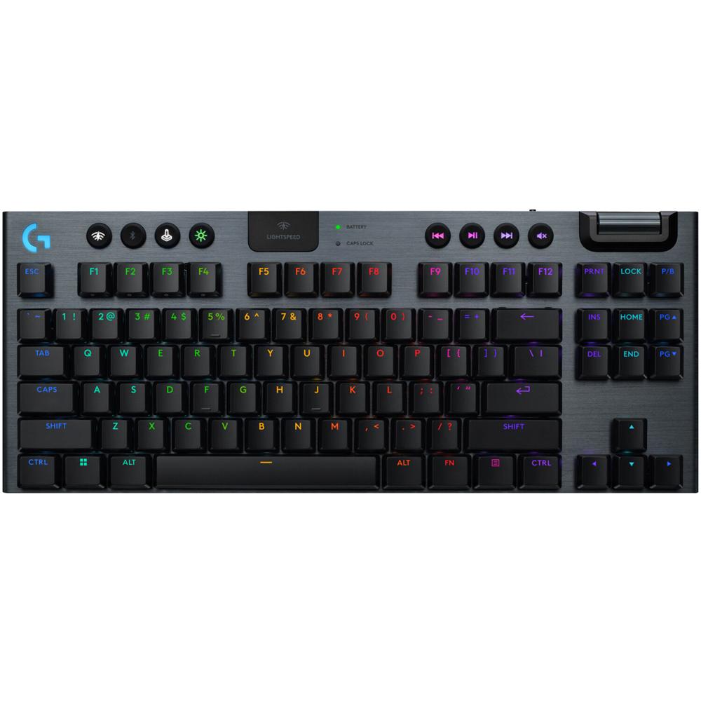Logitech G915 X TKL Wireless Teclado Mecánico RGB (Carbon, GL Clicky) - Conectividad LIGH