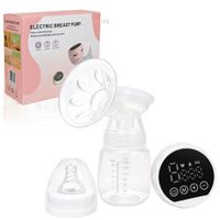 Extractor De Leche Color Blanco  Eléctrico Recargable Con Pantalla LED Y Biberón